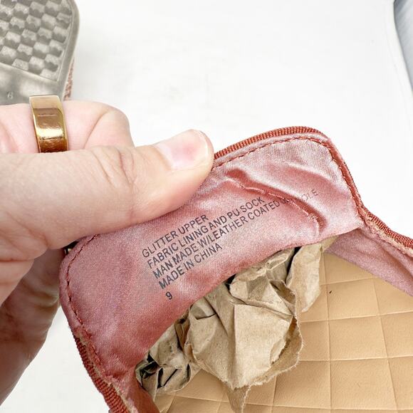 [Birdies] The Swift Ombre Pixie Dust Sparkle Pink Silver Slip On Sneakers Size 9 - Picture 10 of 12